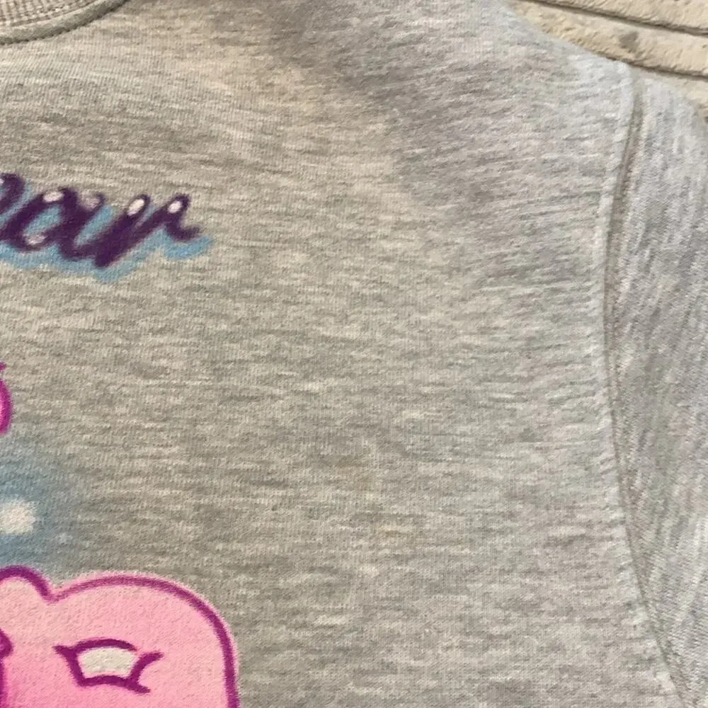 Crop Cheer Bear Care Bear Sweatshirt Gray Midriff XS Womens 80s Kidcore - Picture 5 of 8